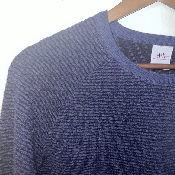 Armani Exchange Crewneck Wool Sweater in Navy Large - Picture 4 of 6